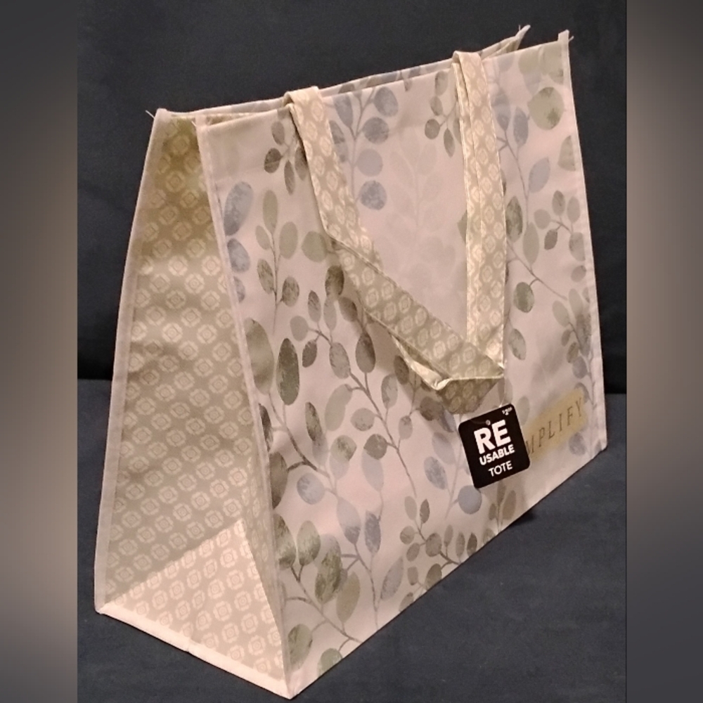 Reusable Tote Bag with Leaf Pattern